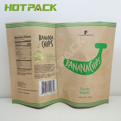Custom Small Aluminum Foil Kraft Paper Banana Chips Sachets Packing bag 