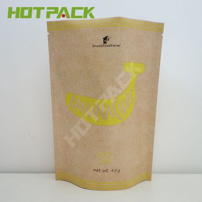 Custom Printing Aluminum Foil Stand Up Bags for Banana Chip Snack Food 