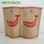 Custom Stand up Kraft Paper Resealable Foil Pouch for Banana Chips Heat Seal Packaging Bag