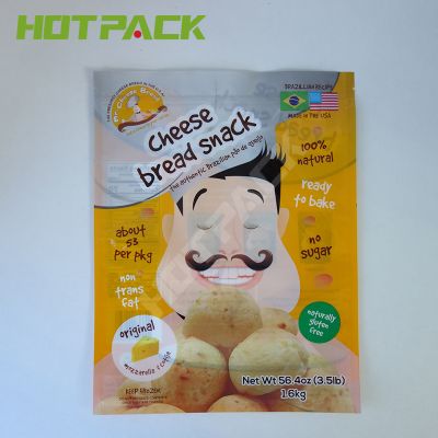 Custom Printing Aluminum Foil Mylar Snack Food Three Side Seal Packing Bags With Zipper