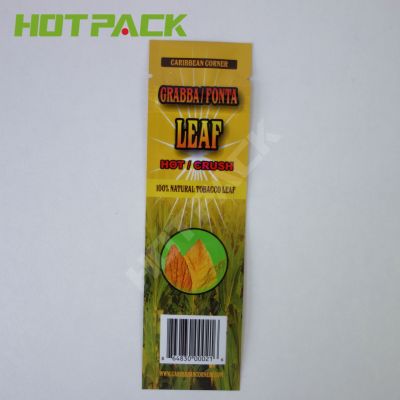 Promotional cheap  smell proof cigar bag tobacco leaf mylar zipper pouch