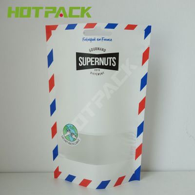 Custom stand up pouches,Food packaging,Kraft stand up pouches with window