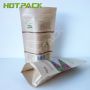 Wholesale stand up zipper pouch  natural macadamia nuts 125g kraft paper bag with window