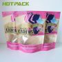 Custom Food Packaging Bag Cashews Nut Zipper Kraft Paper Stand Up Pouch With Clear Window 