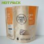 Custom Kraft Paper Bag With Clear Window Dog Treat Packaging Bags With Zipper