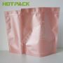 Custom printed pink gravure printing aluminum foil kraft paper bag with zipper for cosmetics