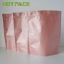 Custom printed pink gravure printing aluminum foil kraft paper bag with zipper for cosmetics