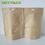 Gravure printing  brown kraft paper aluminum foil packaging bags with zipper