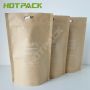 Gravure printing  brown kraft paper aluminum foil packaging bags with zipper