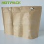 Gravure printing  brown kraft paper aluminum foil packaging bags with zipper