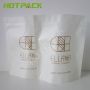 Custom white kraft paper packaging bag with zipper for cosmetics