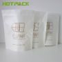 Custom white kraft paper packaging bag with zipper for cosmetics