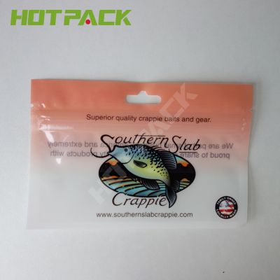 Custom resealable plastic fishing lure packaging bags 3 side seal bag with zipper