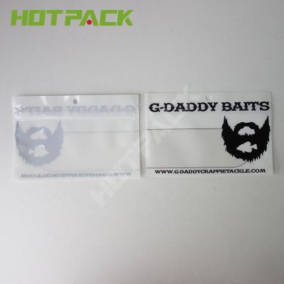 Wholesale custom resealable zipper waterproof 3 side seal plastic bag for fishing lure