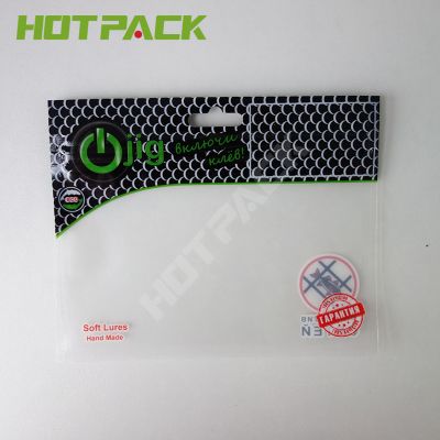 Transparent plastic Mylar design smell proof fishing bait 3 side seal bag