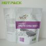 Food grade matte chia seed packaging bag stand up ziplock mylar pouch with custom own logo