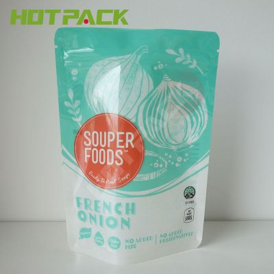 Factory custom-made soup packaging stand up bag with ziplock