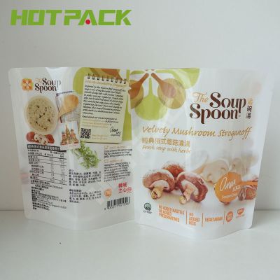 Custom poly bag plastic soup packaging bags stand up food package
