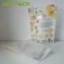 High barrier mylar packaging bag glossy plastic custom print stand up transparent window pouch