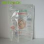 High quality glossy custom printed clear plastic bag transparent zipper stand up soup pouch