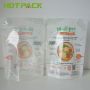 High quality glossy custom printed clear plastic bag transparent zipper stand up soup pouch