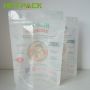 High quality glossy custom printed clear plastic bag transparent zipper stand up soup pouch