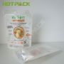 High quality glossy custom printed clear plastic bag transparent zipper stand up soup pouch