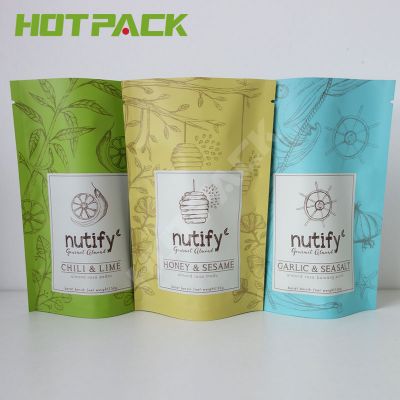 Custom printed smell proof laminated packaging nuts mylar bag stand up foil bag with zipper