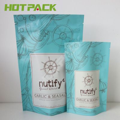 Wholesale food grade matte mylar bag custom stand up pouch foil lined packaging bag for nuts