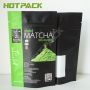 Resealable customized aluminum foil matcha pouch stand up zipper tea powder mylar bags