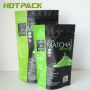 Logo printed aluminum foil plastic powder bags stand up zipper matcha tea packaging bags