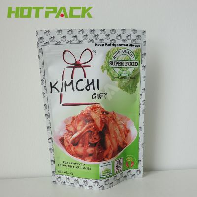 Customize printing foil mylar frosted surface stand up zipper packaging kimchi bag