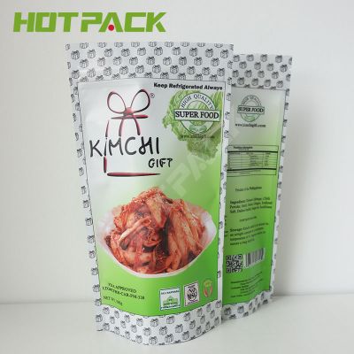 Oem matte plastic food bag stand up packaging kimchi pouch mylar pouch
