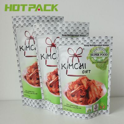 Self standing custom printing aluminum mylar zip lock bags packaging kimchi window bag