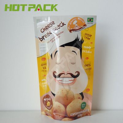 Food grade laminated plastic stand up packaging bag with window for Food Packaging Bag