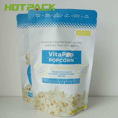 Custom zipper plastic chips popcorn biscuit snacks stand up reusable packaging bag