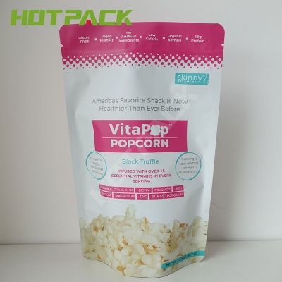 Custom printed mylar snack popcorn biscuits food plastic packing bag with zip lock