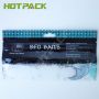 Custom mylar smell proof plastic fishing  lure packaging zipper  3 side seal bags