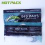 Custom mylar smell proof plastic fishing  lure packaging zipper  3 side seal bags