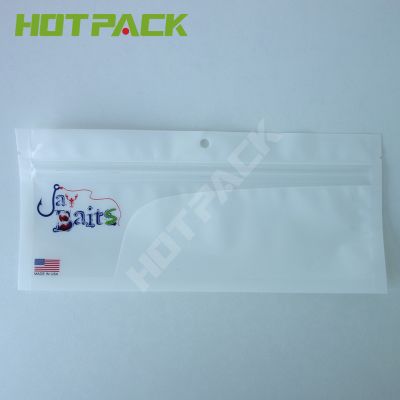 White package for zip lock packaging mylar fishing lure 3 side seal bag