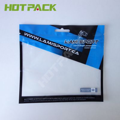 Custom zipper plastic  transparent fishing feed 3 side deal packaging bags