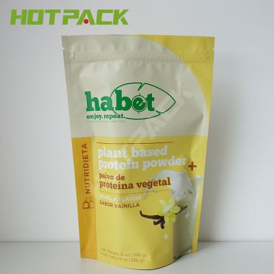 Aluminum Foil Stand Up Drink Powder Packing Pouch Heat Sealed Whey Protein Powder Plastic Bags