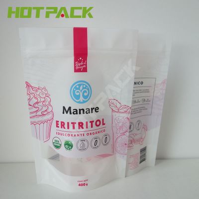 Plastic printed laminated zipper food package stand up mylar packaging bags with clear window