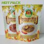 Resealable plastic stand up zipper food pouch custom printing mylar bag for packaging soup