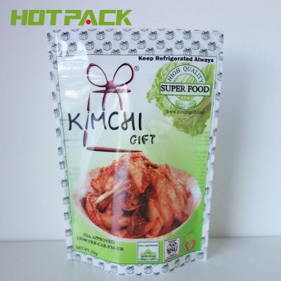 Glossy printing mylar kimchi packaging bags stand up aluminum foil zipper packaging pouch