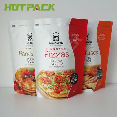 OEM food grade matte plastic custom logo zipper paper bags mylar pouch for packaging food
