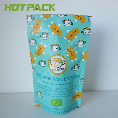 Kraft paper tea coffee seeds biscuits packaging bag stand up zip lock plastic mylar bags