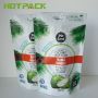 Coconut water powder bag with custom logo design printing gloss plastic doypack for powder