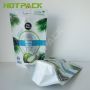 Matte laminating aluminum foil packaging bag stand up zipper plastic pouch for coconut water powder