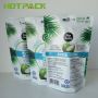 Matte laminating aluminum foil packaging bag stand up zipper plastic pouch for coconut water powder